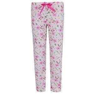 Elegant Emily Women's Floral Polysuede Open Bottom Pajama Pants
